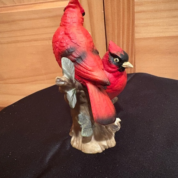 Vintage LEFTON CHINA Cardinals Figurine on Branch Egg Nest Collection 02203 - Picture 4 of 10